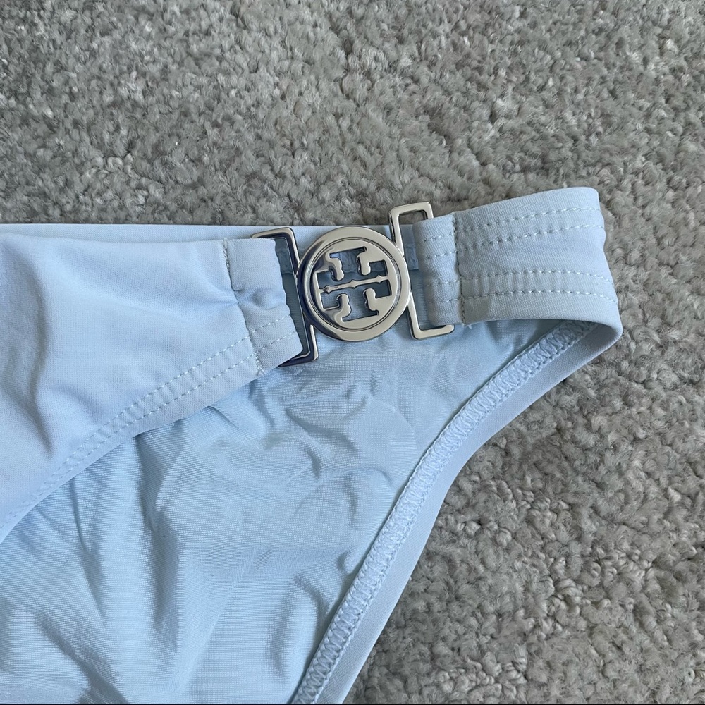 TORY BURCH Spring Blue Miller Halter Bikini Halter Top Hipster Bottom Swimsuit - Picture 6 of 10